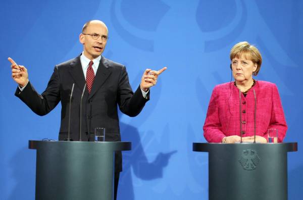 Angela Merkel ed Enrico Letta a berlino il 30 aprile 2013