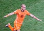 Esulta Wesley Sneijder. Dopo 32 anni l'Olanda e' in finale