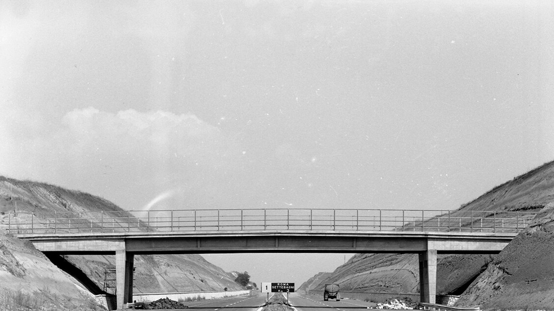 I lavori all'autostrada del sole nel tratto Roma - Magliano Sabina. ANSA