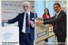 Carlo Antonetti (centrodestra) e Gianguido D'Alberto (PD e M5S)