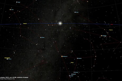 La massima distanza angolare del Sole a Nord dall’equatore celeste, nel momento esatto del solstizio d'estate (fonte: Gianluca Masi, The Virtual Telescope)