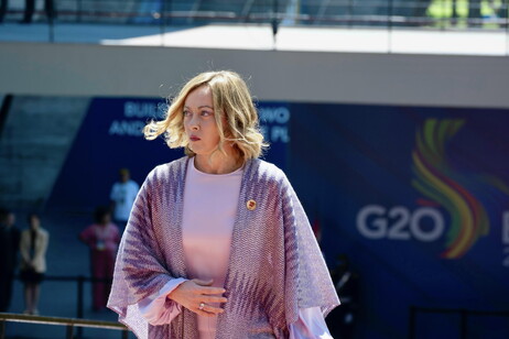 Giorgia Meloni durante cúpula do G20 no Rio de Janeiro