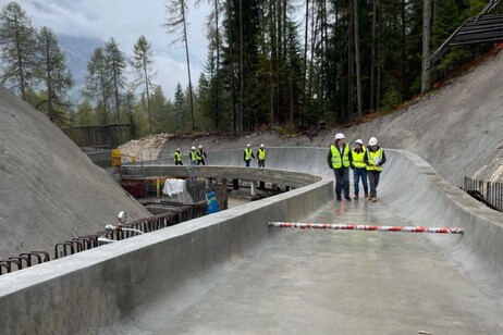 Imagen de la obra en la pista de bobsleigh de Milán-Cortina 2026