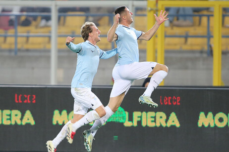 Marusic celebra el gol del triunfo de Lazio