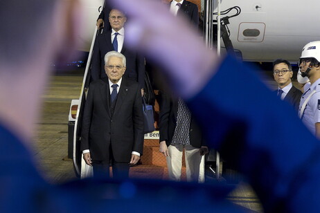 Sergio Mattarella en su llegada a Brasilia