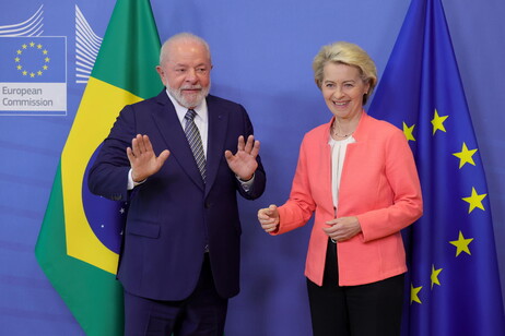 Presidentes Lula e Von der Leyen durante reunião em Bruxelas, em julho de 2023