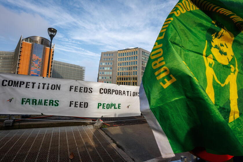 Agricultores protestan en Bruselas contra el acuerdo de libre comercio