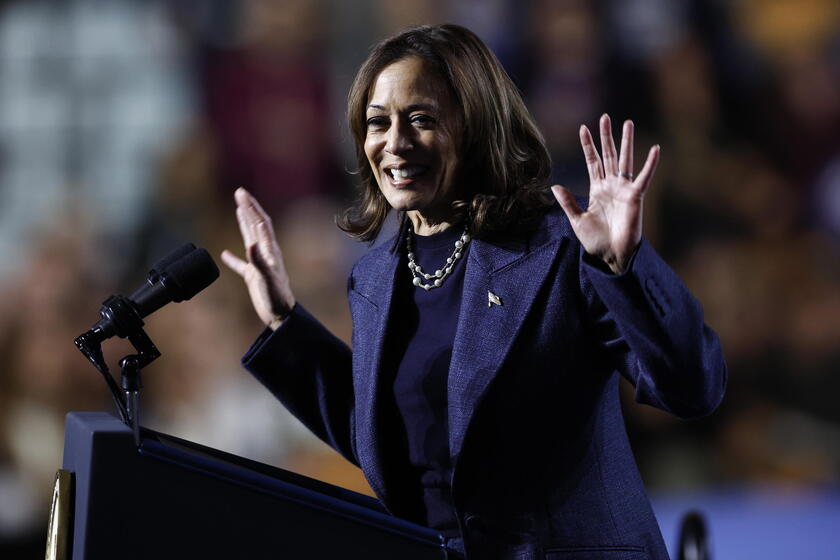 Kamala Harris, en un mitin de campaña