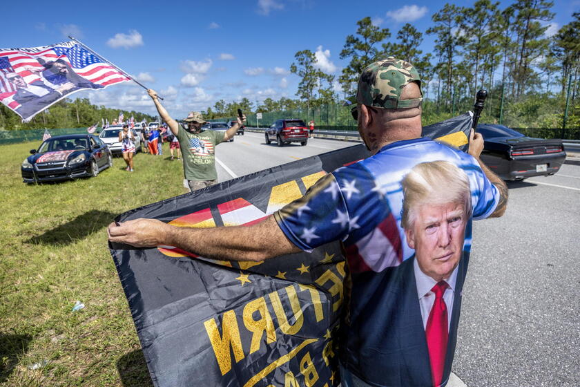 Un seguidor de Trump en West Palm Beach