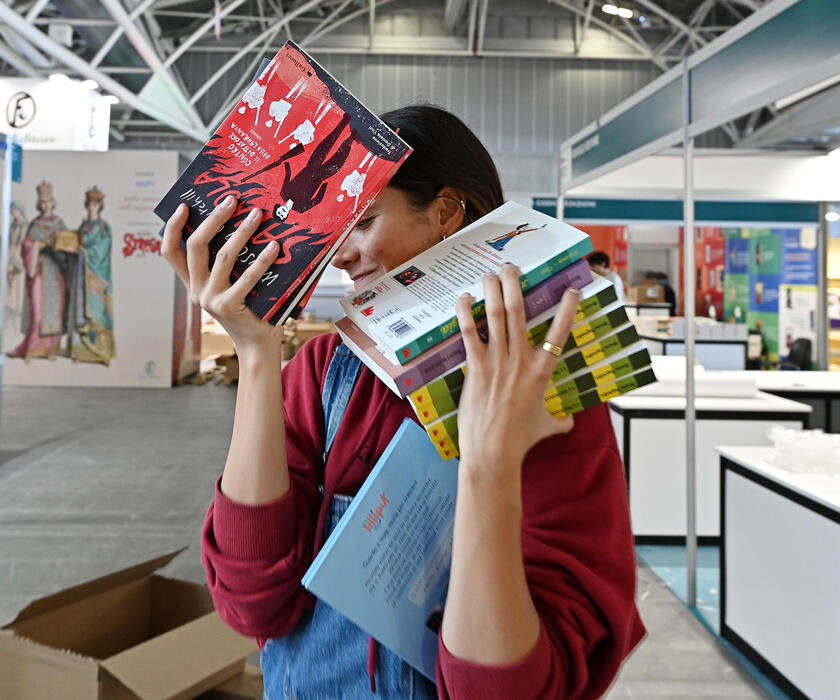 Preparativos para la Feria del Libro de Turín