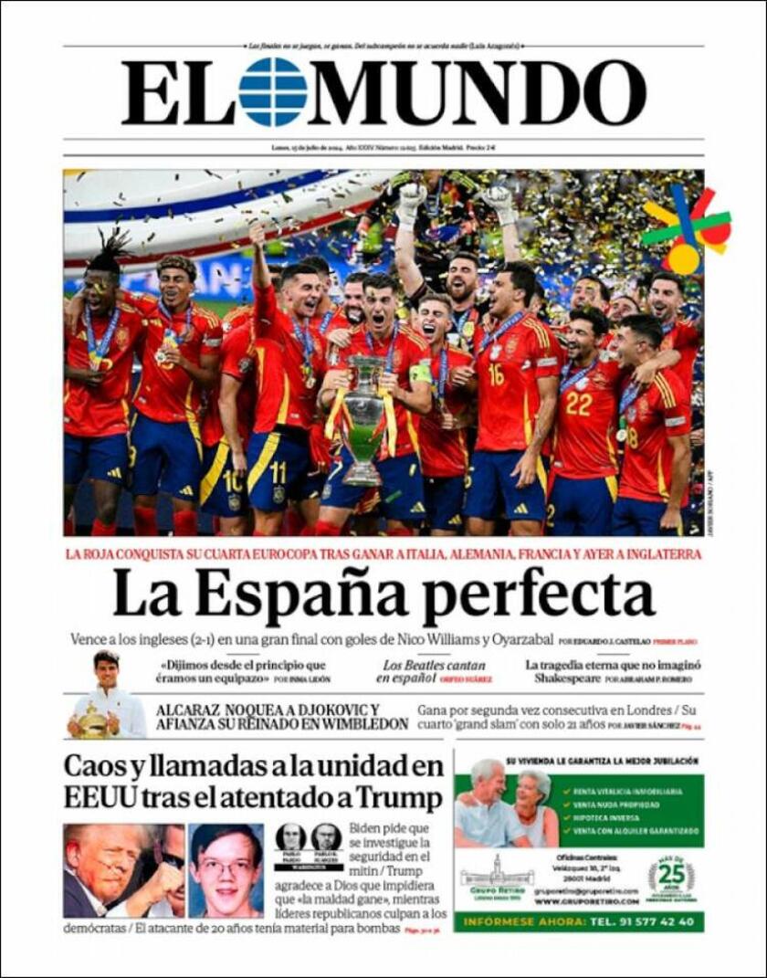 Finale EURO 2024: la rassegna stampa dei giornali spagnoli