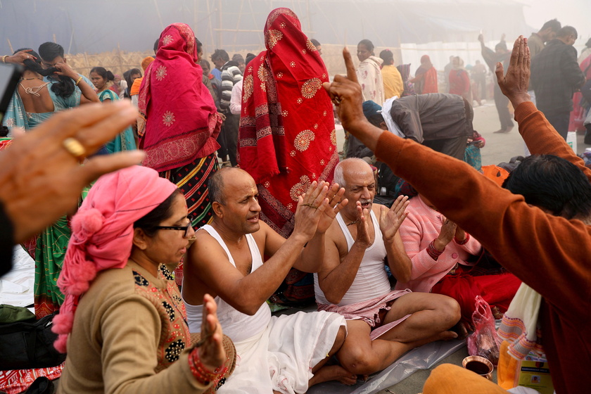 Annual Gangasagar Mela religious festival on Sagar Island, India