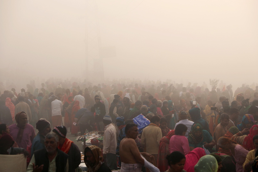 Annual Gangasagar Mela religious festival on Sagar Island, India