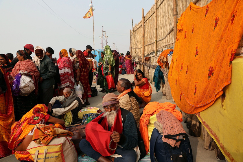 Annual Gangasagar Mela religious festival on Sagar Island, India