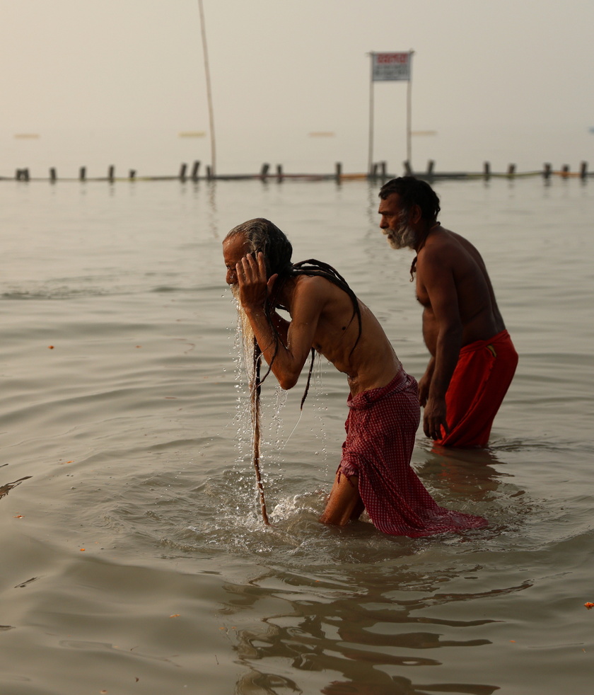 Annual Gangasagar Mela religious festival on Sagar Island, India