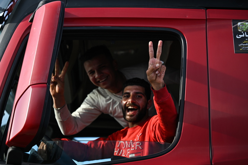 Aid trucks reach Rafah Border Crossing ahead of Gaza entry amid Israel-Hamas ceasefire 