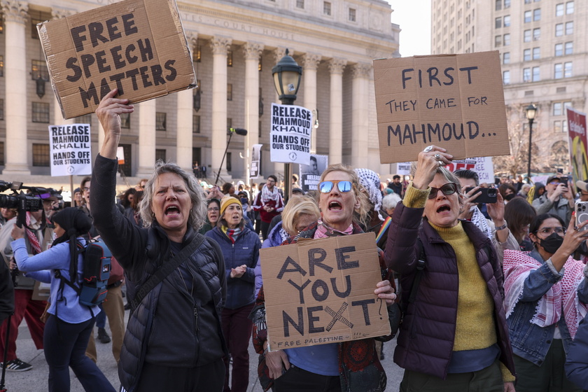 Protest calling for release of Columbia graduate activist Mahmoud Khalil