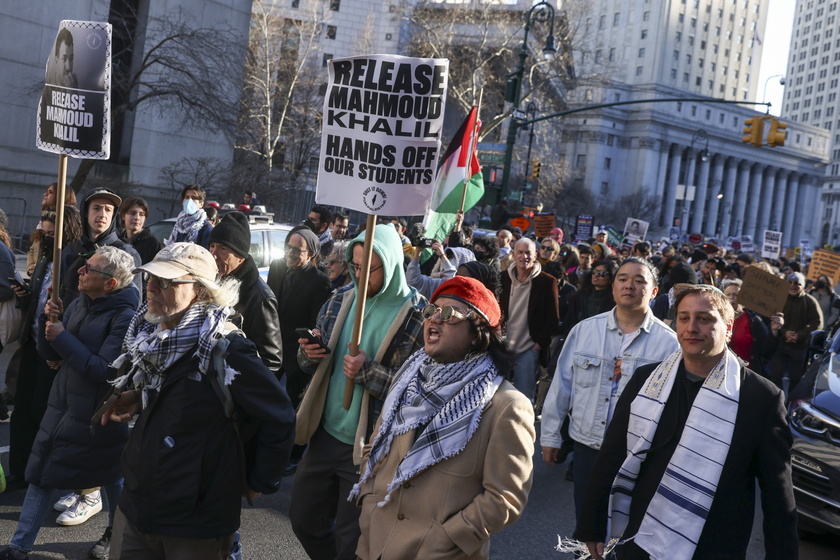 Protest calling for release of Columbia graduate activist Mahmoud Khalil