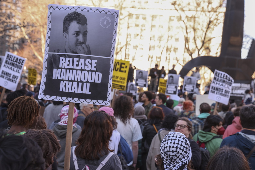 Protest calling for release of Columbia graduate activist Mahmoud Khalil