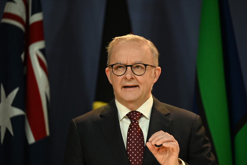 Australian PM Albanese holds press conference in Sydney