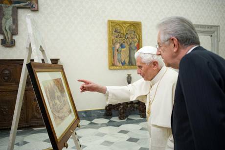 POPE BENEDICT XVI MEETS MARIO MONTI