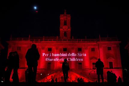 Campidoglio illuminato per i bambini della Siria