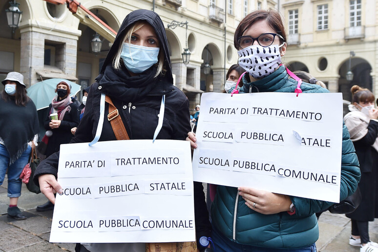 Una protesta de docentes interinos. - TODOS LOS DERECHOS RESERVADOS