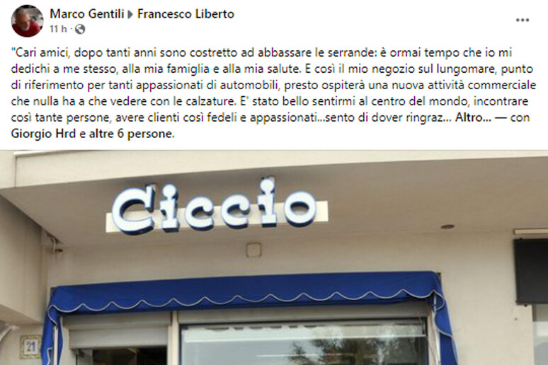 Ciccio Liberto in un 'immagine del suo profilo Facebook - RIPRODUZIONE RISERVATA