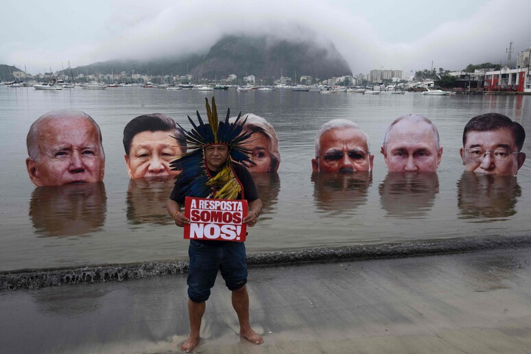 Protesto contra cúpula do G20 no Rio de Janeiro © ANSA/AFP