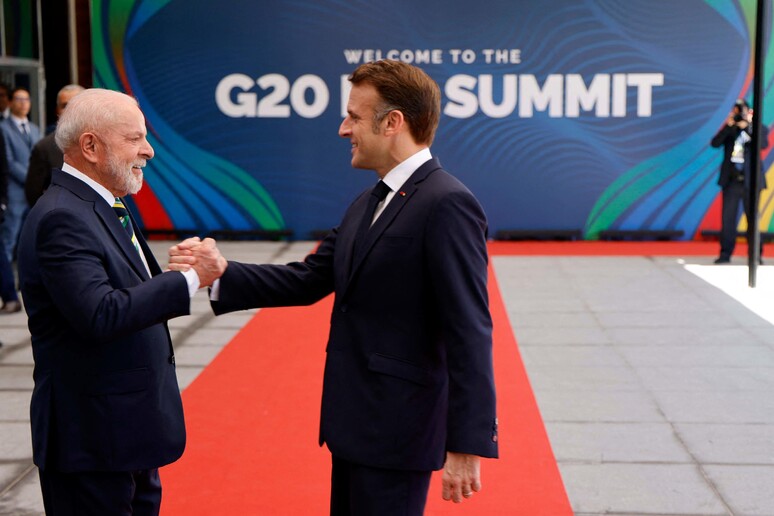 Macron e Lula durante o G20 no Rio de Janeiro © ANSA/AFP