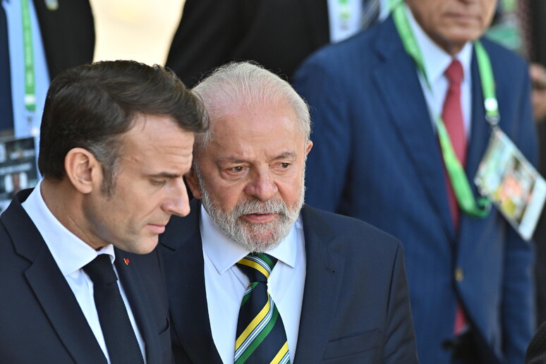 Macron e Lula durante reunião do G20 no Rio de Janeiro © ANSA/EPA