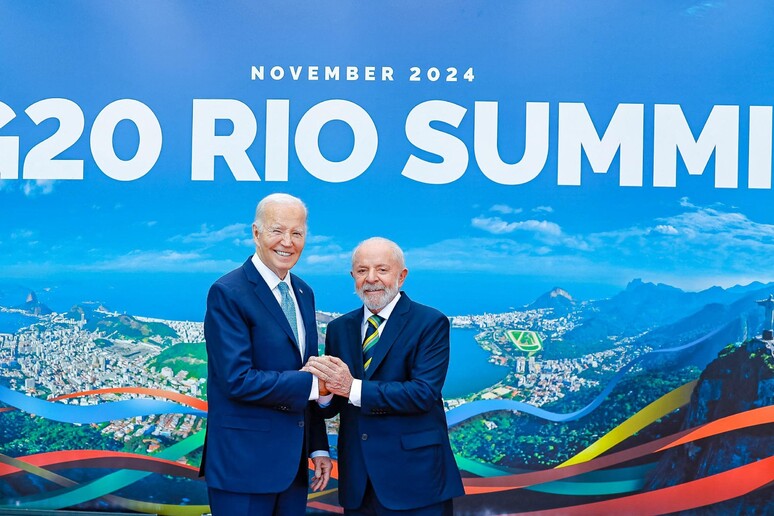 Lula ao lado de Biden durante a Cúpula de Líderes do G20, no Rio de Janeiro - TODOS OS DIREITOS RESERVADOS