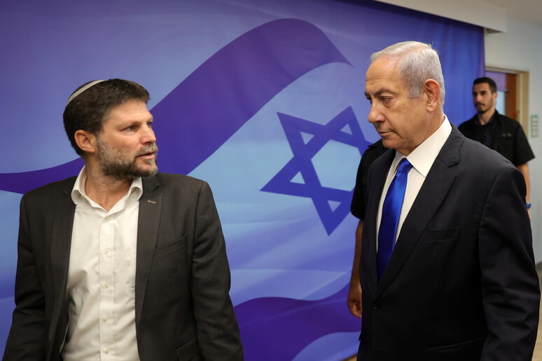 Benjamin Netanyahu e il ministro delle Finanze israeliano Bezalel Smotrich © ANSA/EPA