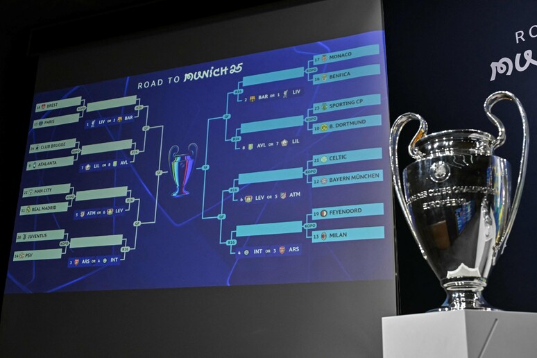 Sorteio dos playoffs da Champions League © ANSA/AFP