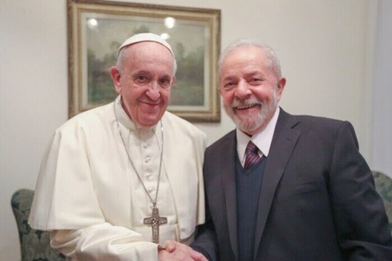 Papa e Lula durante encontro no Vaticano - TODOS OS DIREITOS RESERVADOS