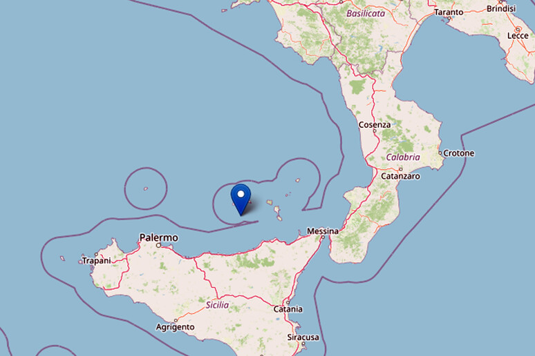 Área de terremoto na costa da Sicília, sul da Itália - TODOS OS DIREITOS RESERVADOS