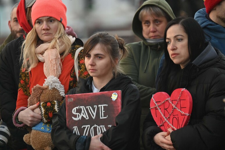 Protesto pela paz em Kiev © ANSA/AFP