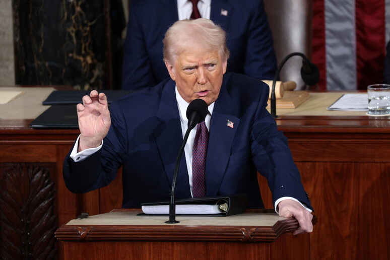 Donald Trump durante discurso no Congresso dos EUA © ANSA/EPA