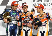 Marc Marquez, Valentino Rossi e Dani Pedrosa